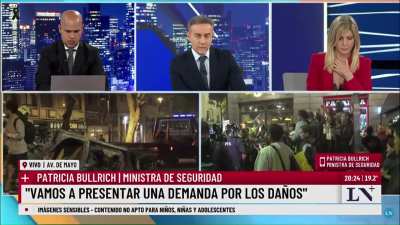 La ministra de Seguridad Patricia Bullrich contó que el fotógrafo Pablo Grillo, herido por un gas lacrimógeno a la cabeza, es kirchnerista y empleado municipal