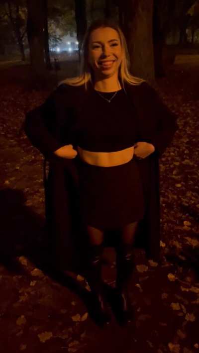 What would you do if you found me exposing my breasts in the public park like this (and you know no one else can find us)