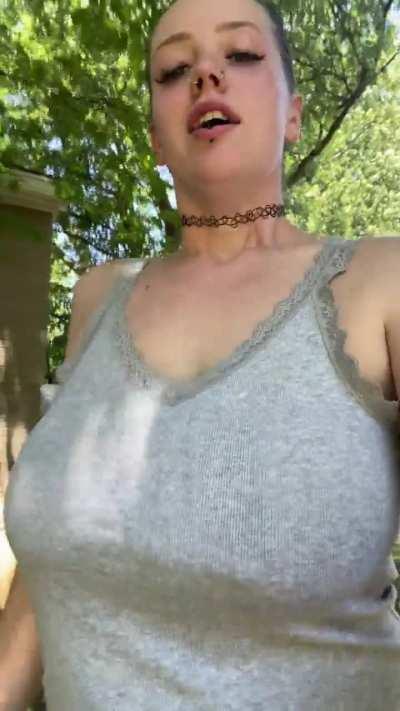 Bouncing around outside might get me in trouble with no bra