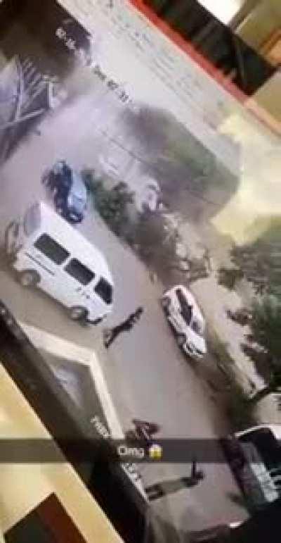 Car takes down a tree during a crash