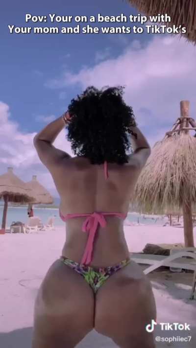 Mom wanted to do TikTok’s on our beach trip 