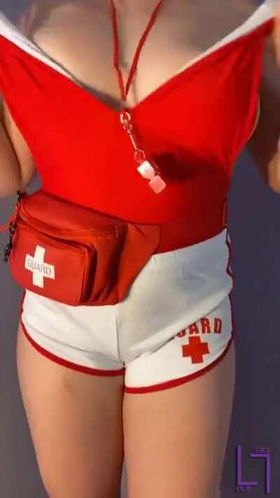 Lucy lush as a lifeguard dropping her tits