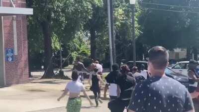 Boy wearing MAGA hat gets attacked by rioters, while onlookers ironically call HIM the Nazi