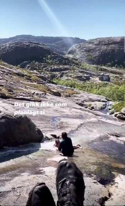 Woman goes for a slide