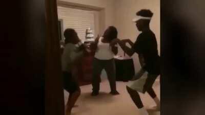 Annalise with Wes and her son when they reunite in heaven.