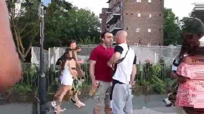 We've arrived at the age where street fight are being recorded at movie quality