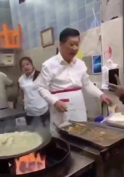 Xi Jinping, “Arrested ” by the posted info of TheNihilist911 on NNN as a result of the coup in China, began working in a dumpling shop.