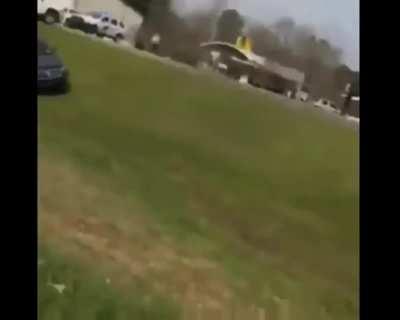 Truck Gets Some Air Time While Trying to Avoid a Blockade