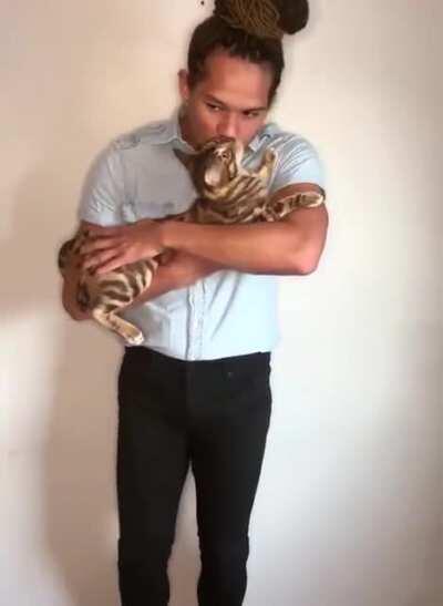 This person trying to do an audition tape while their cat just wants attention (not mine)