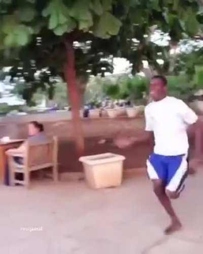 Jumping over the beach