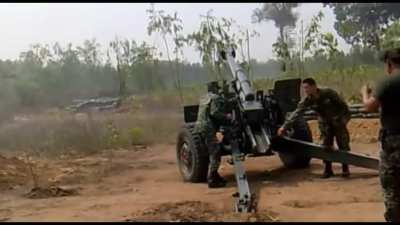 Thai Artillery Firing at Cambodian Positions near the 11th-century Preah Vihear Hindu Temple (2011)