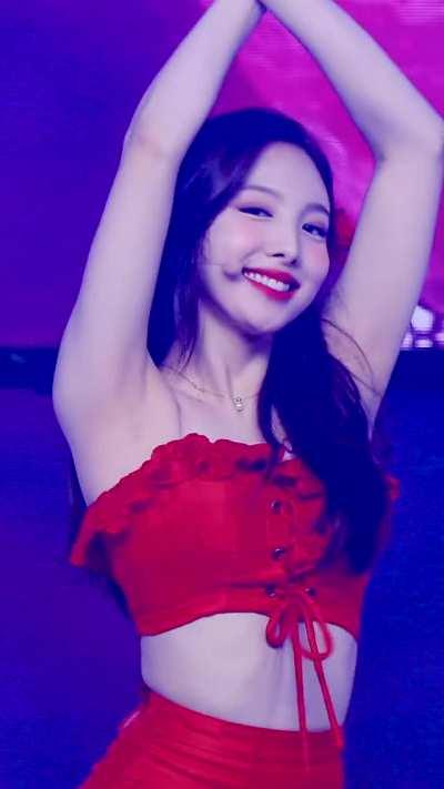 Nayeon - red dress, top, alcohol free performance, 210617, M Countdown EP.714