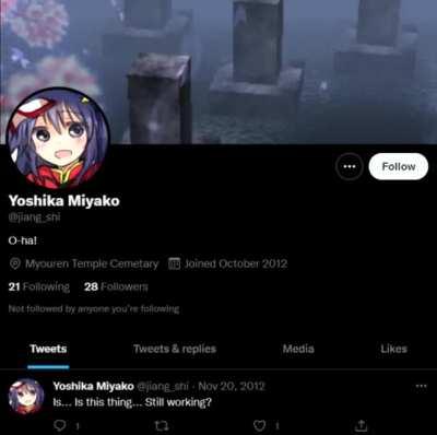 rest in peace yoshika twitter account