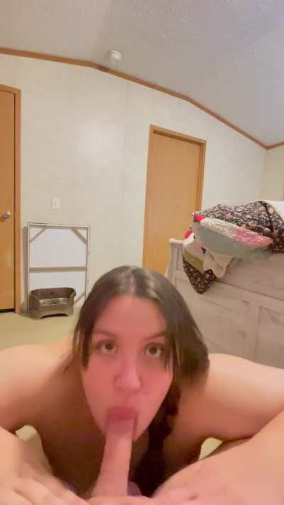 Long deep strokes in my throat