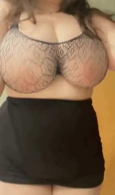 I’d rather be bouncing these around a cock, but this will do for now.