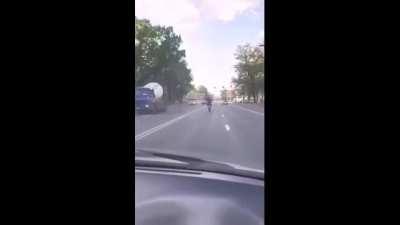 Motorcyclist gets himself shredded