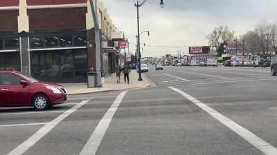 Guy bumps into us on his bike, then goes nuts on the jogger