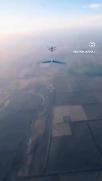 A Ukrainian interceptor FPV drone, launched from a 