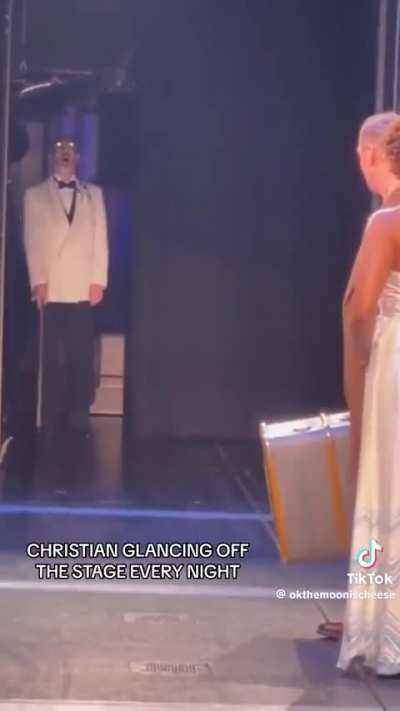 Actor tries not to lose it every single preformance with this guy offstage