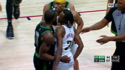 [Highlight] Bones Hyland and Jalen Brown scuffle and get a double technical