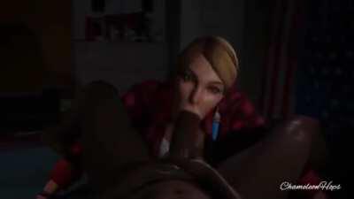 Rachel deepthroating a dick (ChameleonHops, Evilaudio)