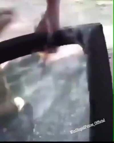 Opening a beer bottle