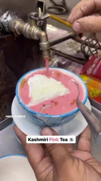 KASHMIRI PINK CHAI also known as NOON TEA.