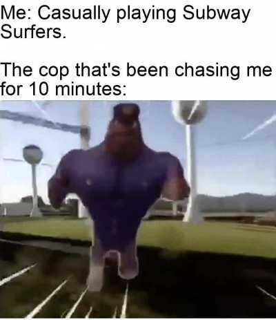 Tragic how he always remains an overweight cop.