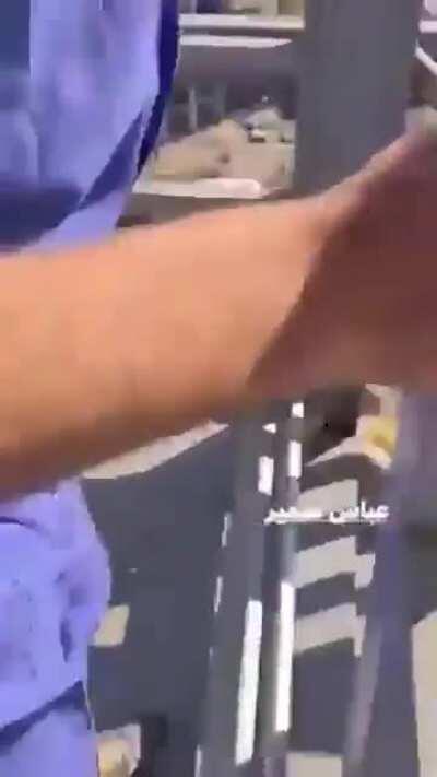 The moment of the second suicide attack in Baghdad, Iraq