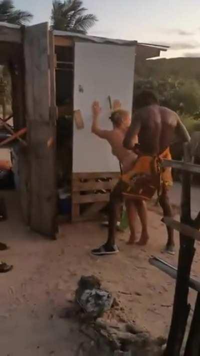 Fucking a milf at the beach in public