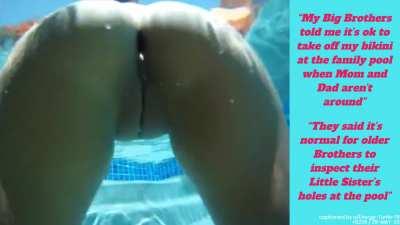 [B/S] Little Sister Gets Her Holes Inspected at the Family Pool