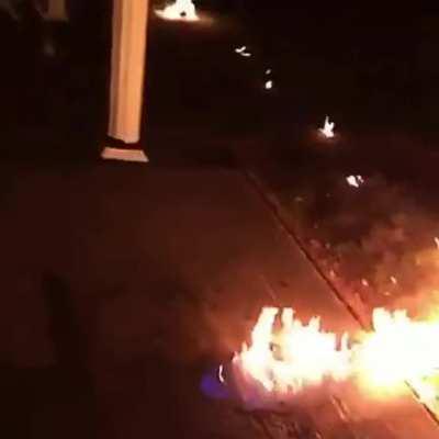 I'll kick this puddle of flaming liquid