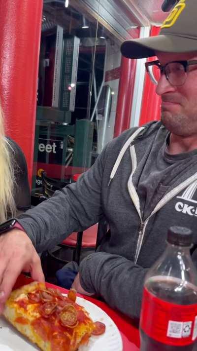 I wonder why the pizza guy kept looking at me