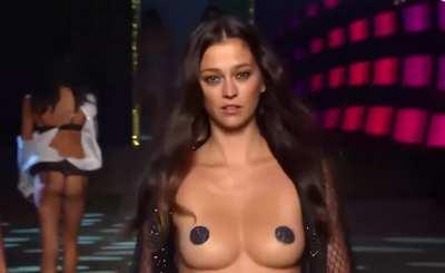 Topless on runway