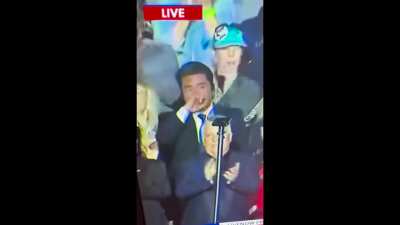 Someone’s clearly on something “❄️” @ Trump’s 2025 Las Vegas Speech