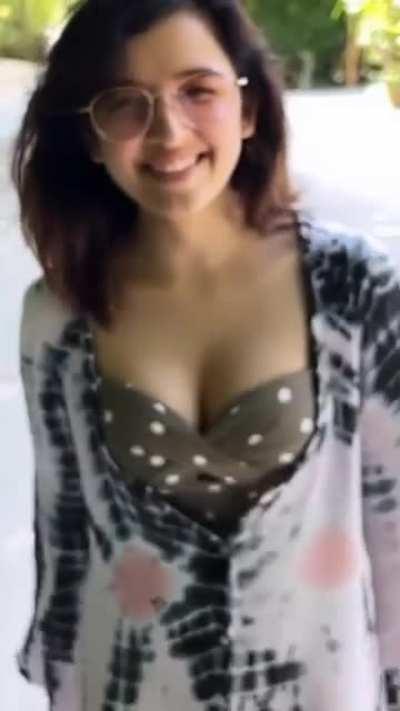 Shirley displaying her assets