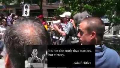 Guy got applauded for quoting Hitler in an Anti-Fascist protest