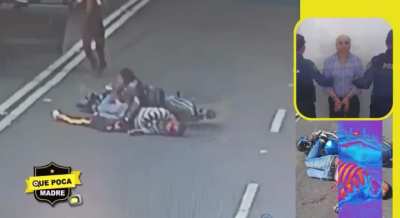 an illegal turn, hit n run, 3 people on a motorbike with no helmets, including a child. there's a lot to learn from this video.