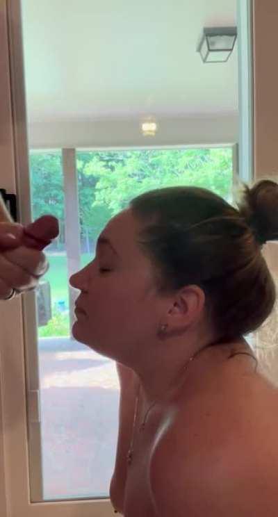 I didn’t expect such a huge load from his smaller cock!