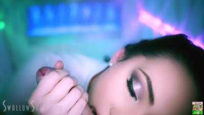 ASMR Aria Alexander Babe Blowjob Brunette Cock Cute Erotic Eye Contact Green Eyes POV