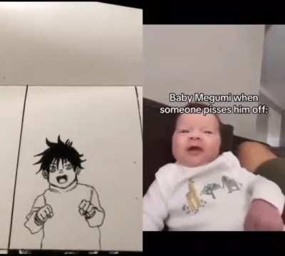 Baby Megumi when someone pisses him off, drawing by artbyqutaiba