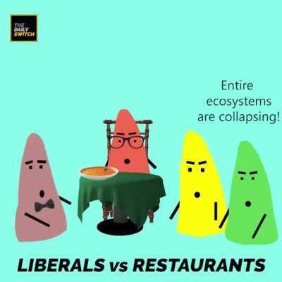 Liberals visit a restaurant.