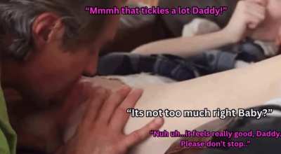 Sharing a sweet moment with Daddy