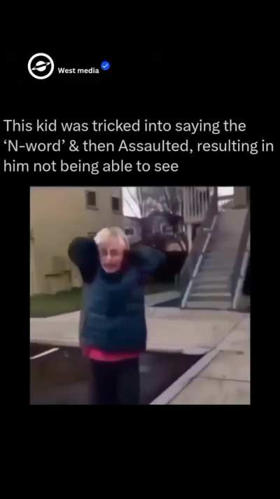 kid tricking another kid into saying the word and assaults causing him being unable to see.