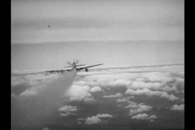 P-51 Mustang ambushed by a Bf 109 at point blank range