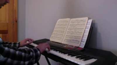 My short and rough performance of the courante from Bach's second French suite, BWV 813. I've been learning this piece for months and recording it is a pain...but I hope you're pleased with my efforts!