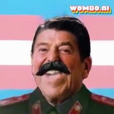 This is the future neo-liberals want: Trans Reagan Stalin singing popular 2000’s music