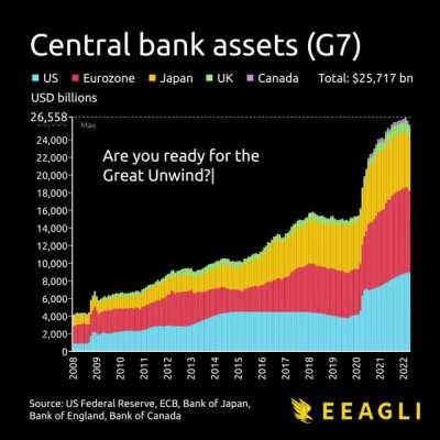 Central bank assets have ballooned since the Financial Crisis 14 years ago -