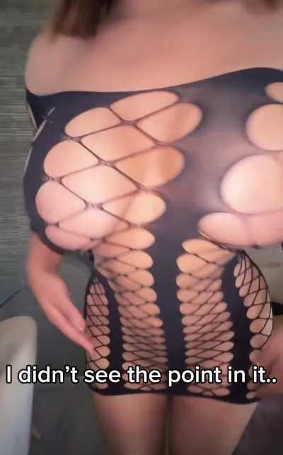 Showing off mommy’s dress