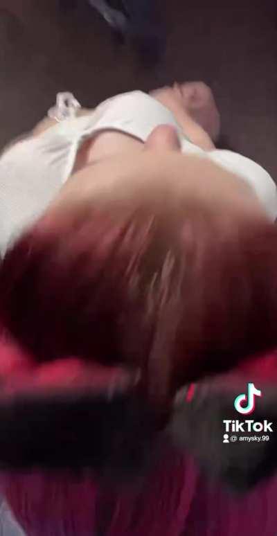 Emo Eye Contact Goth Nipple Piercing Nude Pierced Redhead TikTok Porn GIF